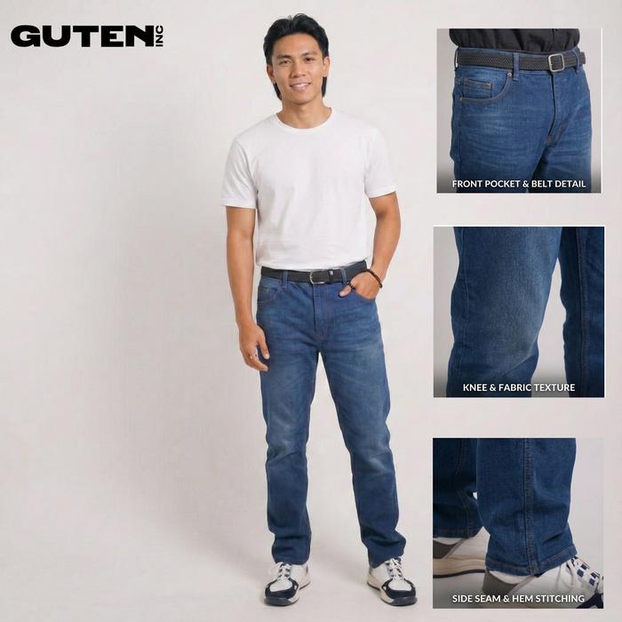 Guten Inc - Celana Jeans Denim Pants Rambler Light Blue Washed