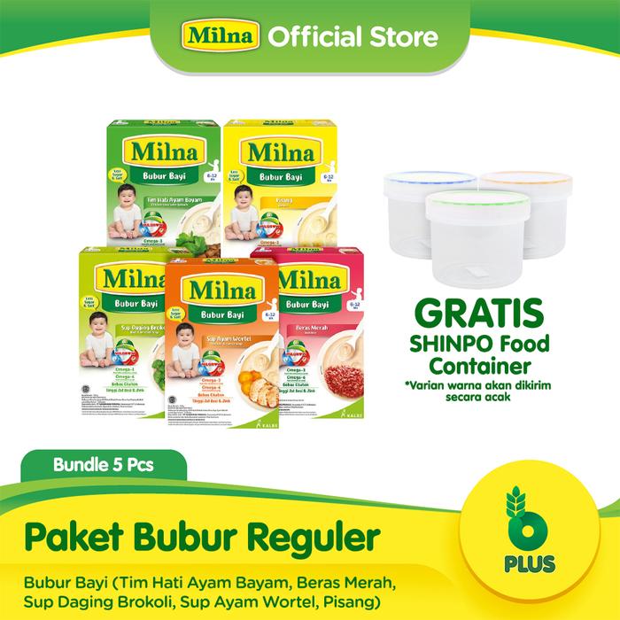Paket Milna Bubur Bayi 6+ Free Food Storage