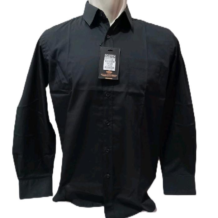 KEMEJA PRIA PUTIH-HITAM LENGAN PANJANG-PENDEK MODERN FIT SCOTCH&CO / KEMEJA KERJA/KEMEJA FORMAL KANT