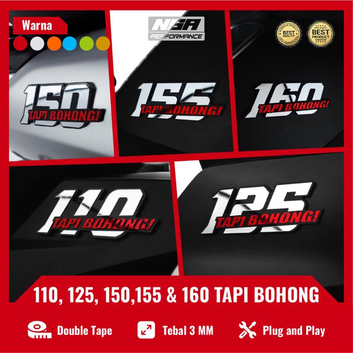 1PCS EMBLEM CC 110 125 150 155 160 TAPI BOHONG LOGO 150 155 160 TAPI BOHONG TIMBUL BUKAN STIKER 150