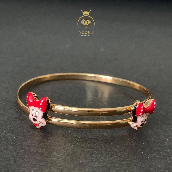 DuoHa Jewelry_Gelang Anak Bangle Mickey Mouse Lucu Berlapis Emas Impor Asli Costume Fashion