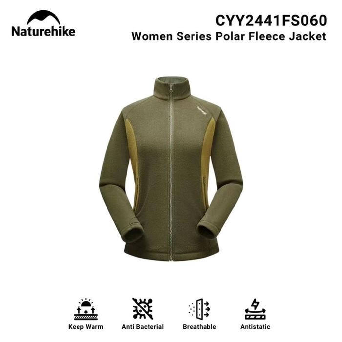 JAKET POLAR WANITA NATUREHIKE CYY2441FS060 JACKET WINTER HEATED JACKET THERMAL POLAR FLEECE LINER FL