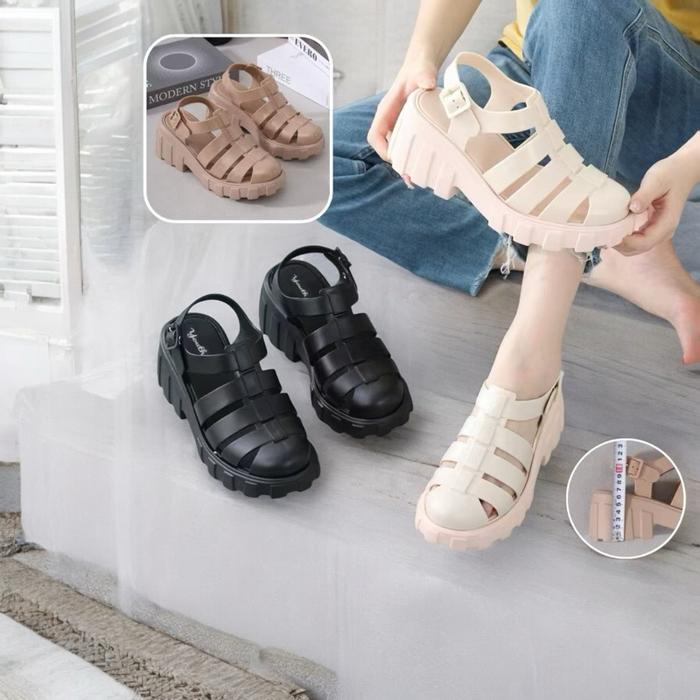 Sandal Wanita Heels Gladiator Jelly Balance Premium 23-3