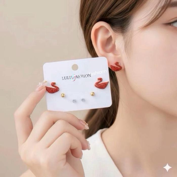 Set Anting titanium model angsa isi 3pasang