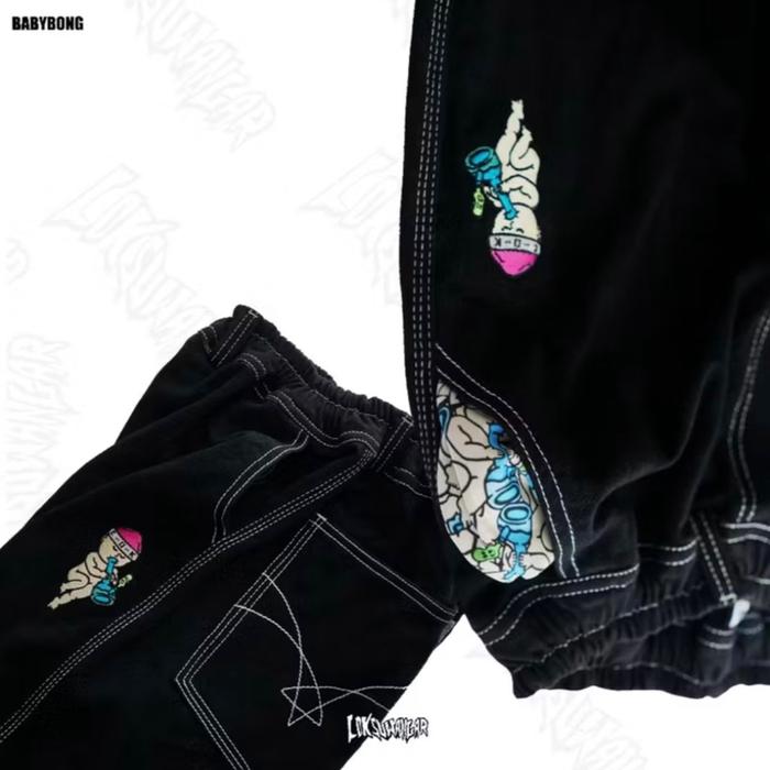 baggy pants babybong celana bbb Pria Panjang Hitam