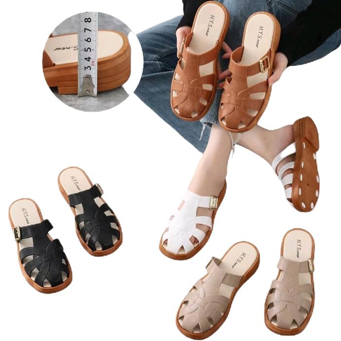 Sandal Wanita Dewasa Slop Jelly Karet Sendal Cewek Shoes Perempuan H.Y.S New Sandal Flat Import