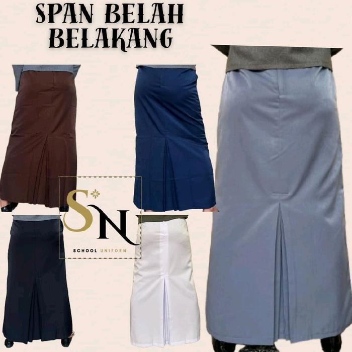 ROK SPAN BELAH BELAKANG SMP-SMA / ROK SPAN BELAKANG/ ROK A LINE / ROK SPAN SMP / ROK SPAN SMA / ROK 
