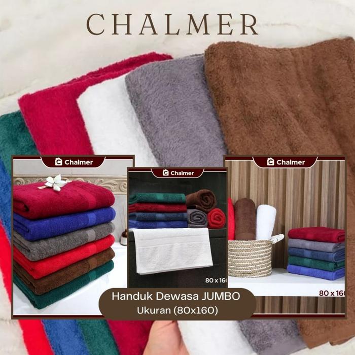 CHALMER - HANDUK DEWASA JUMBO (80X160) MANDI / PANTAI BEACH MENYERAP TERLARIS PILIHAN