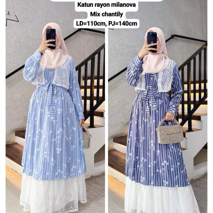Milanova Dress Katun Rayon Milanova Mix Chantilly