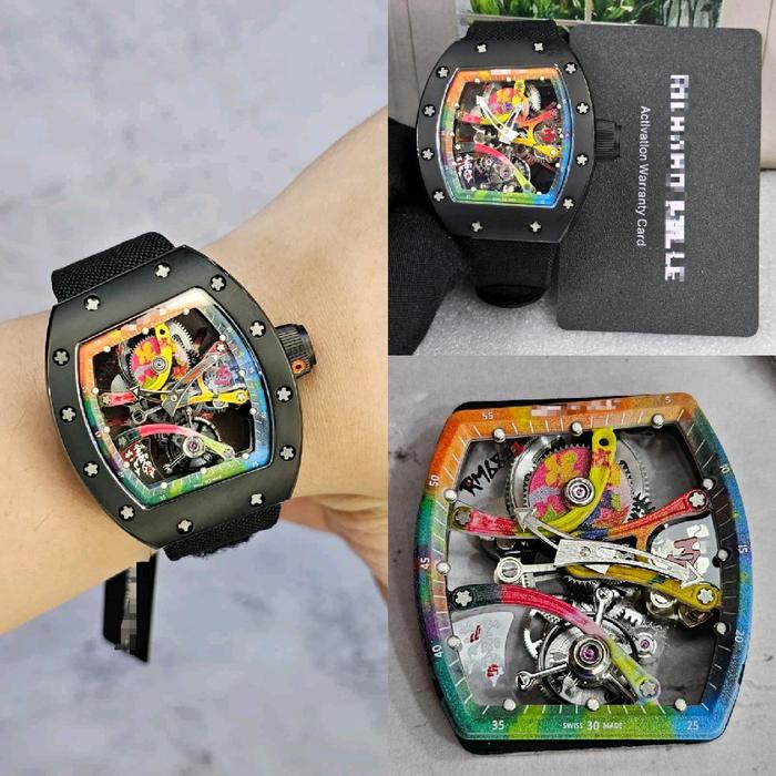 Dr.Jam IIRM 68-01 RM68-01 CYRIL KONGO TOURBILLON BLACK CERAMIC 42MM NYLON CLAD LEATHER TOP TIER 5