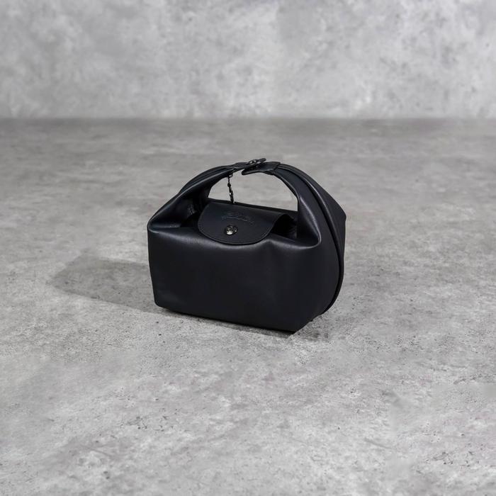 Tas LONGCHAMP LE PLIAGE XTRA COWHIDE LEATHER BLACK TOP HANDLE BAG 100% ORIGINAL - 18X8X16CM