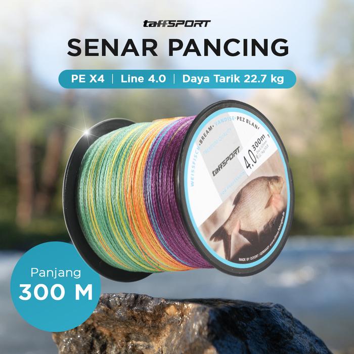 TaffSPORT Senar Pancing PE 300M Ukuran Lengkap Anti Kusut 4 Braided Fishing Line Strong PE 300M - DM