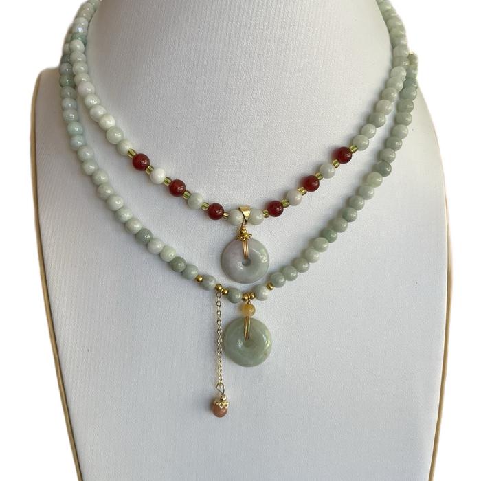 Kalung Batu Giok Burma Minimalis pendant Dounat / Kalung Giok Burma Aesthetik