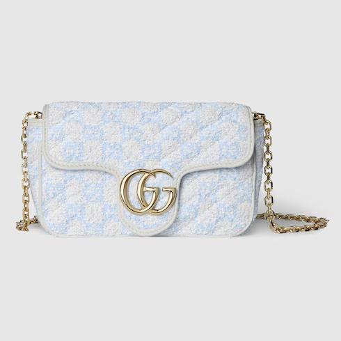 Tas messenger,Tas Premium Wanita,GG Marmont mini shoulder bag,blue