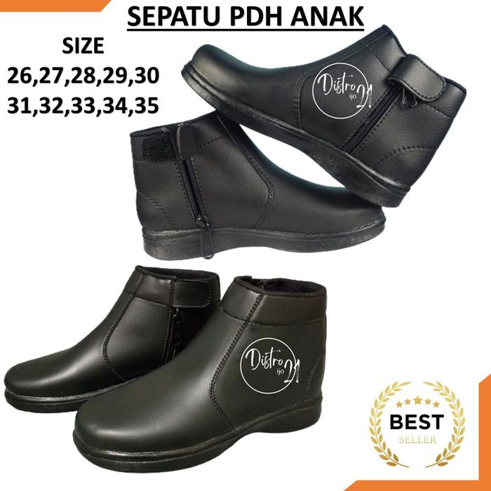Sepatu PDH Anak Terbaru Resleting Profesi Polisi Loreng Damkar Pria Wanita