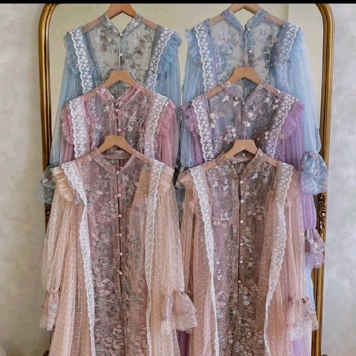 Tunik Burkat Kekinian dengan Kancing Aktif dan Tali Pinggang Kanan Kiri - Motif, Wanita, Remaja, Lin