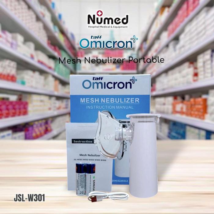 Nebulizer Portable Taff Omicron JSL-W301 / Mesh Nebulizer Alat Uap Bantu Pernafasan Anak & Dewasa
