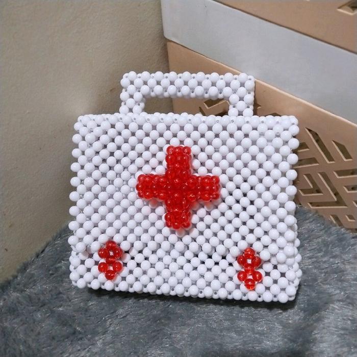 H712 Tas Manik Manik Nurse Bag Tas Mutiara Handbag Manik Manik Tas Cosplay Yami Kawaii Beads Beaded 