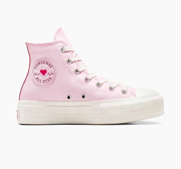 Sepatu Sneakers Wanita Converse Chuck Taylor All Star Lift Valentine's Day Sugar Berry Egret Sugar B