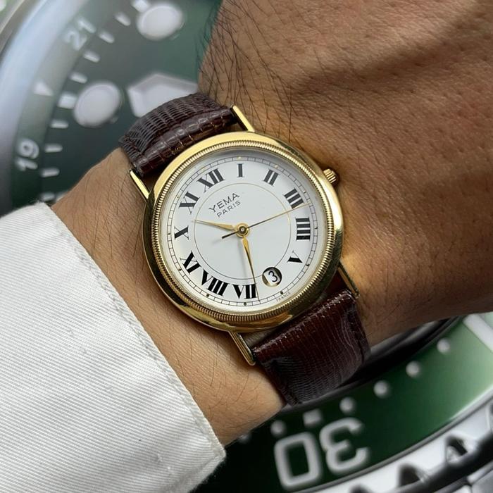 Dress Watch Yema Paris Gold with Roman Index Y84P43