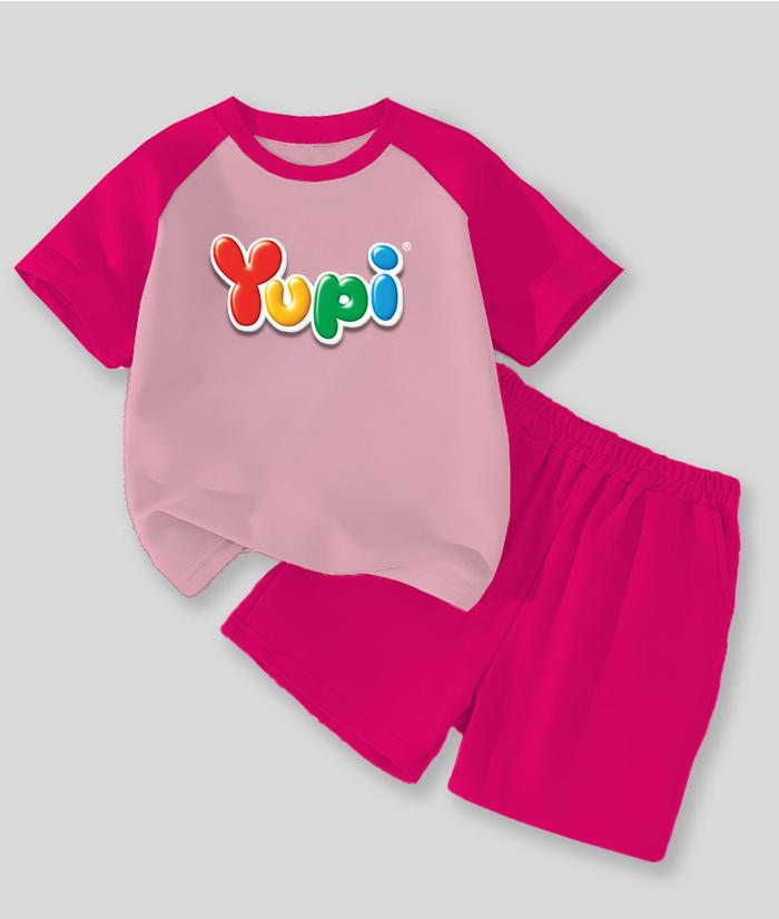 Baju Viral YUPI Setelan Anak Perempuan Kaos Dan Celana Pendek 3-10 Tahun Fashion Viral