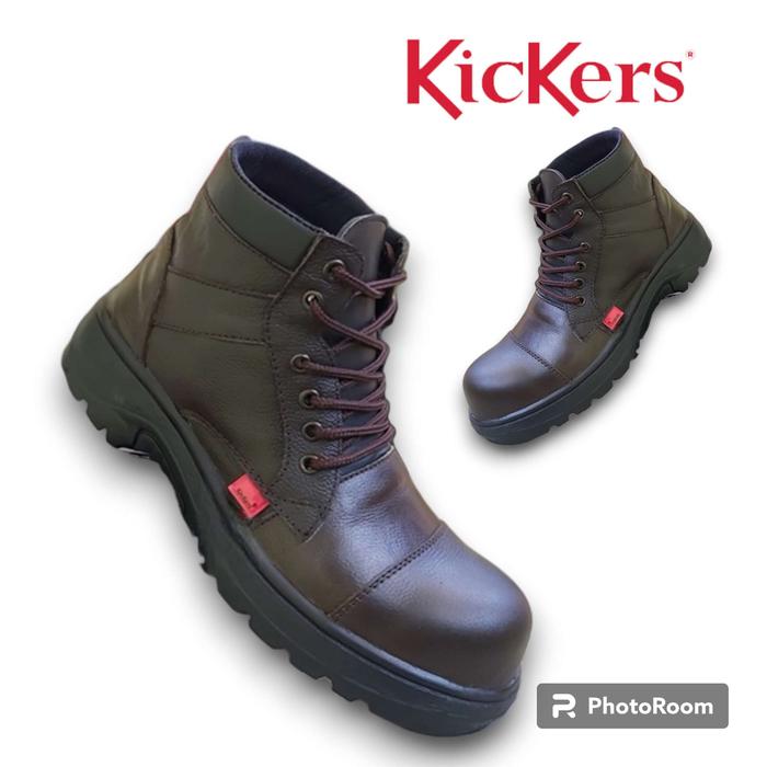 SEPATU BOOTS PRIA KICKERS KINGS SAFETY UJUNG BESI KULIT ASLI CASUAL FORMAL PANTOFEL KASUAL SNEAKER P