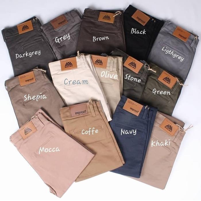 CELANA CHINO PANJANG SIZE BESAR BAHAN REGULER MEREK MALMO IMPRESIF WAR