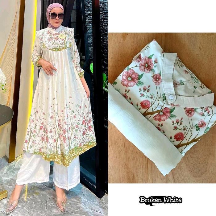 SET LONG TUNIK SAHARA LD 110 WANITA PREMIUM RAYON DIAMOND