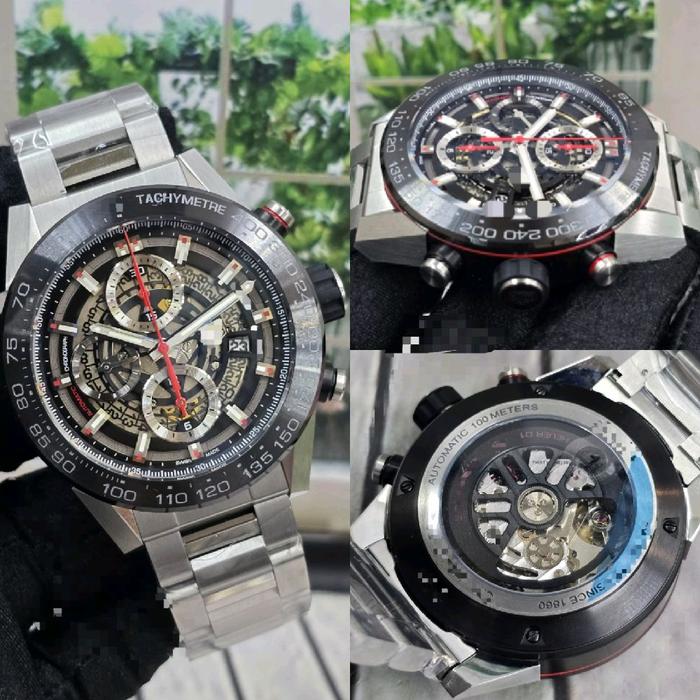 Dr.Jam IICARRERA HEUER01 45MM BLACK PVD RED HAND XF SS BRACELET TOP TIER 5