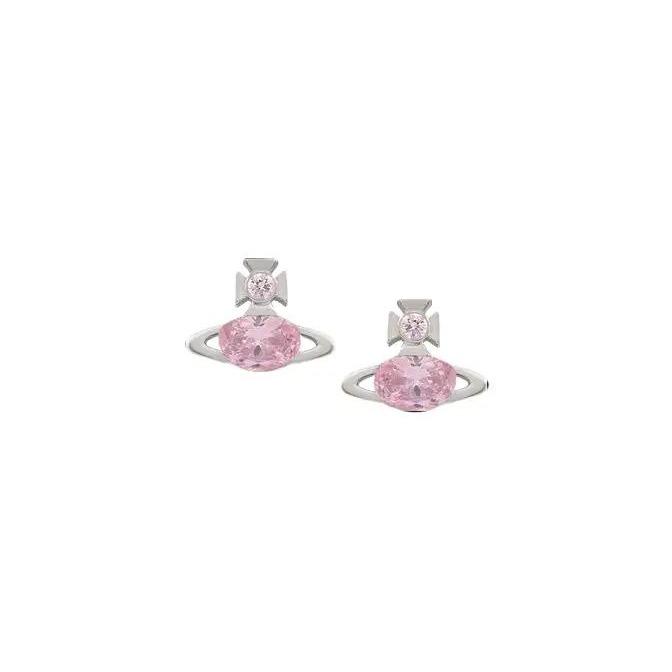 Anting Elegant Vivienne Westwood Allie Earrings - Kristal Pink