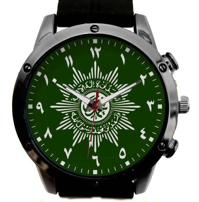 Jam tangan Muhammadiyah Custom Logo Tali Karet Rubber 4 cm Analog Quartz