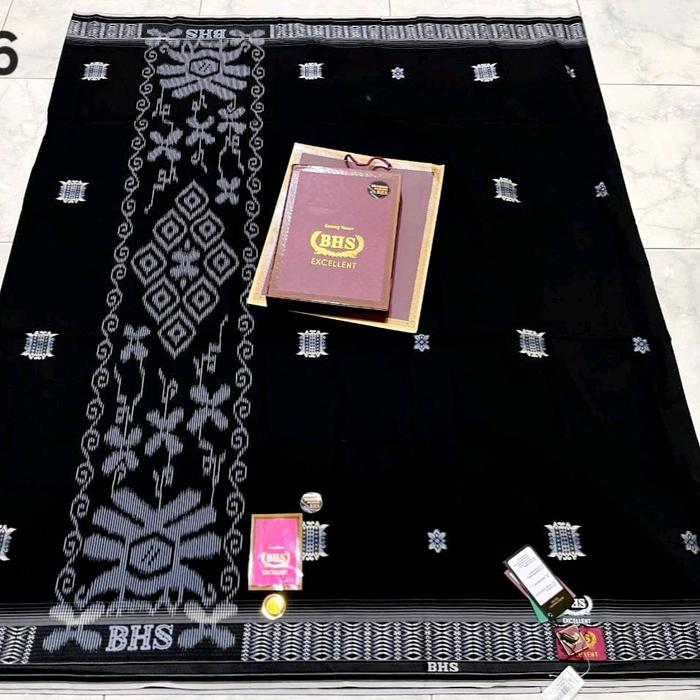 SARUNG BHS EXCELLENT SONGKET SMB,SGB,SGA,SCA HITAM GOLD MOTIF TERBARU