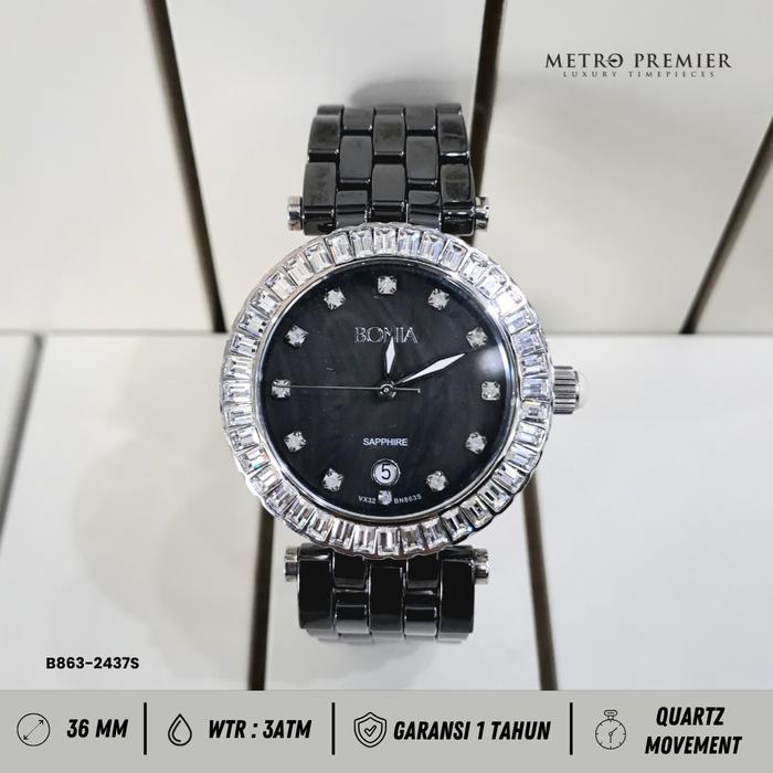 Bonia BNB 863 - 2437 BNB863-2437 Jam Tangan Wanita Analog Ceramic Original & Garansi Resmi 1 Tahun M