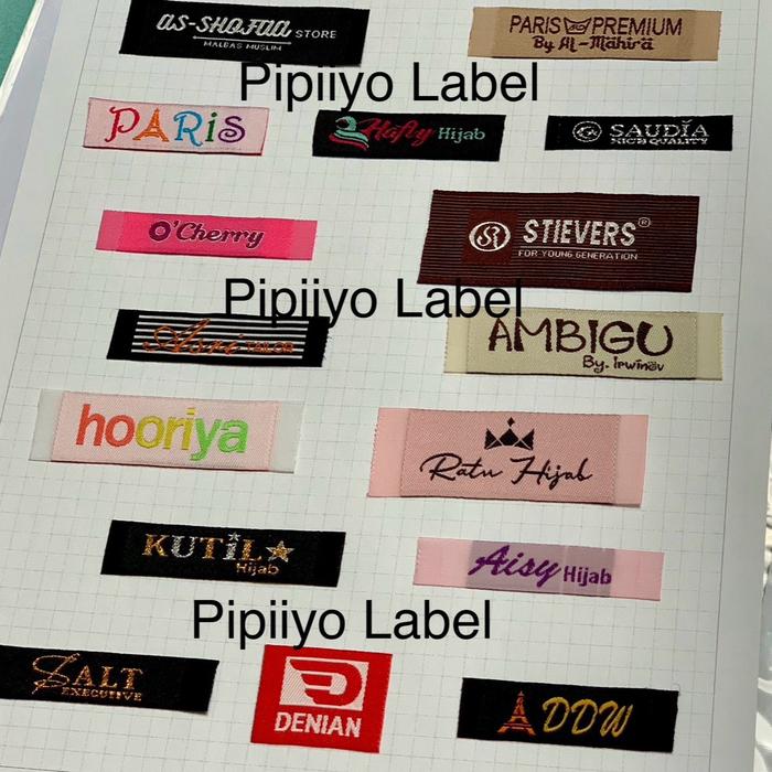 label woven hijab / label woven rajut / label baju murah