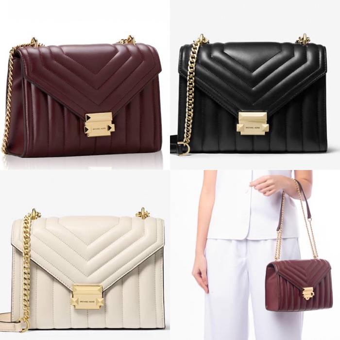TAS WANITA MK WHITNEY Medium Quilted Flap Chain Shoulder