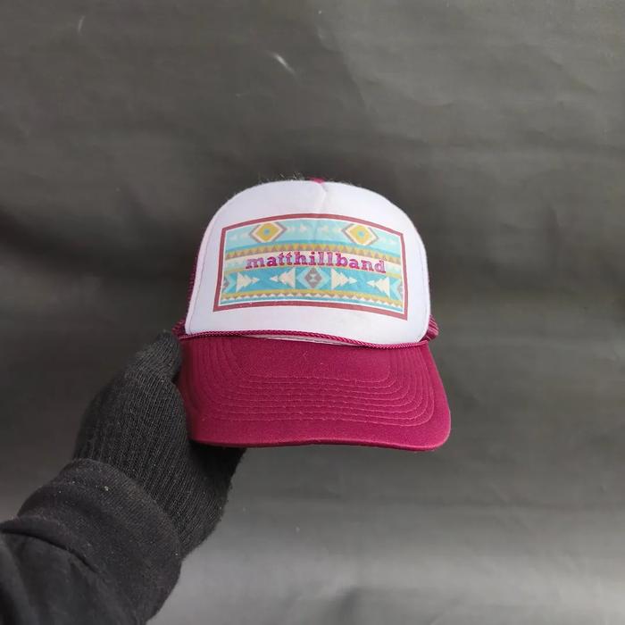 Topi Band Original Topi Trucker Rope Hat Unisex Pria Wanita MATHILL BAND - Otto Maroon