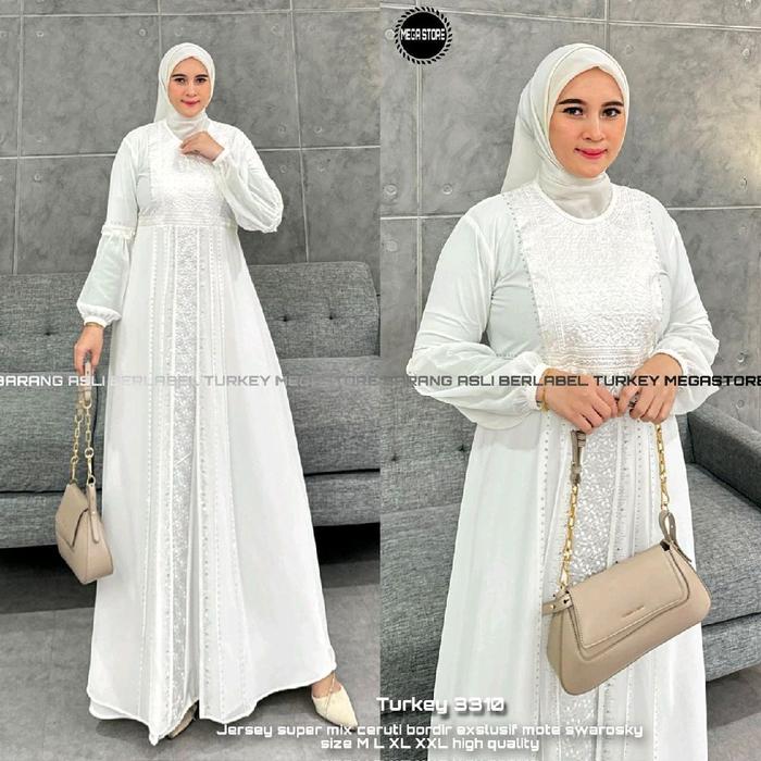 Abaya wanita/ putih tulang