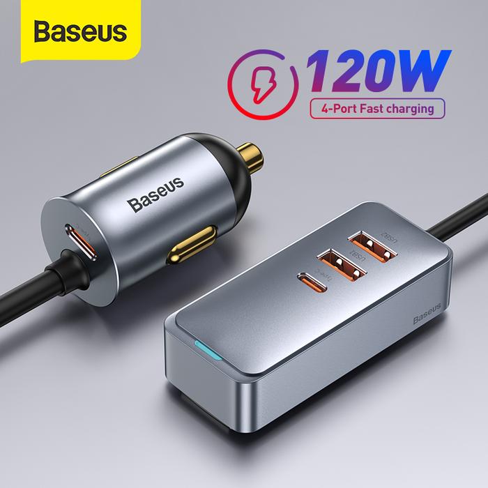 Baseus 120W PD Car Charger Quick Charger QC 3.0 PD 3.0 For iPhone 12