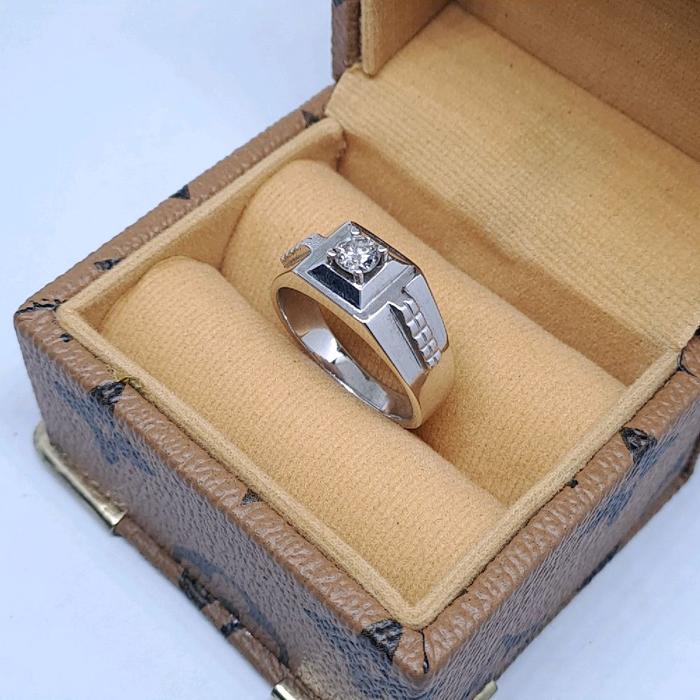 Cincin Berlian Banjar Pria Perak