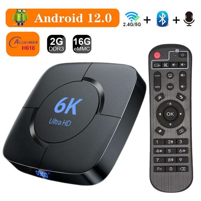 Smart Android TV Box Android 12 4GB 32GB 64GB 2.4G/5GHz Wifi