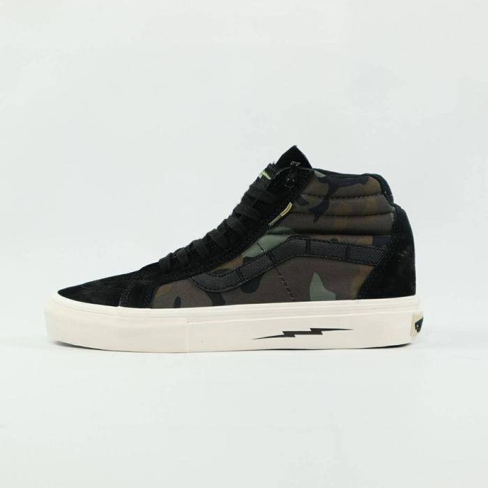 Sepatu Sneakers Olahraga Santai Unisex Sk8 High Notchback Defcon Multicam Jungle Black Camo Skena Sh