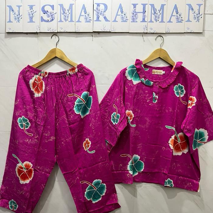 NISMA RAHMAN  || ~ SETELAN BATIK SUNAN ORI - SUPER JUMBO   TANGAN 3/4  - Celana Panjang