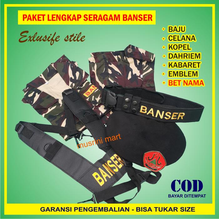 Baju Seragam Pdl Banser Doreng Nasional Paket Lengkap Exlusife Tahan Luntur Jahitan Rapi High Qualit
