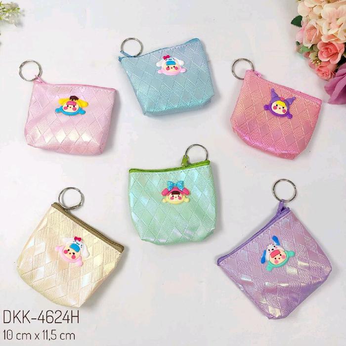 Dompet Koin Mini Lucu Motif Anyaman Hologram DKK-4624H Ukuran 10 x 11,5 cm dengan Desain Unik dan Wa