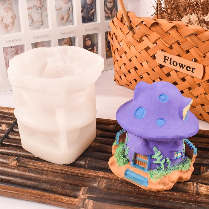 3D Mushroom House Silicone Mold DIY Aromatherapy Gypsum Mushroom