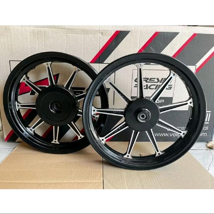 velg vrossi venom pluto, palang 9 black chrome, ring 14 pnp motor matic honda beat fi/vario 110/scoo