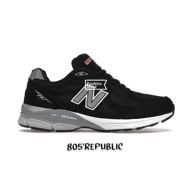 Sepatu NB New Balance 990 V3 Black White Mens Sneakers Original