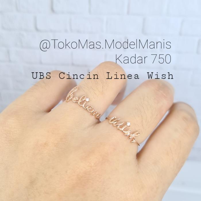 Cincin Emas UBS Linea Wish "Wish" Rosegold emas 750 kadar 17 K