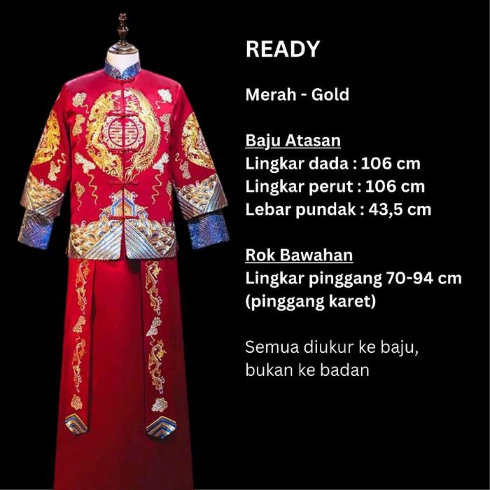 Ready Langsung Kirim - Set Changsan Pria Chinese Wedding Cheongsam Sangjit Bridal Set Hanfu Pria Mer