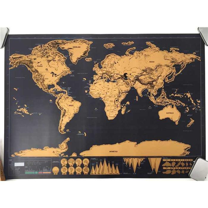 Grso Poster Peta Dunia Hiasan Dinding Scratch Map Zwjp3N